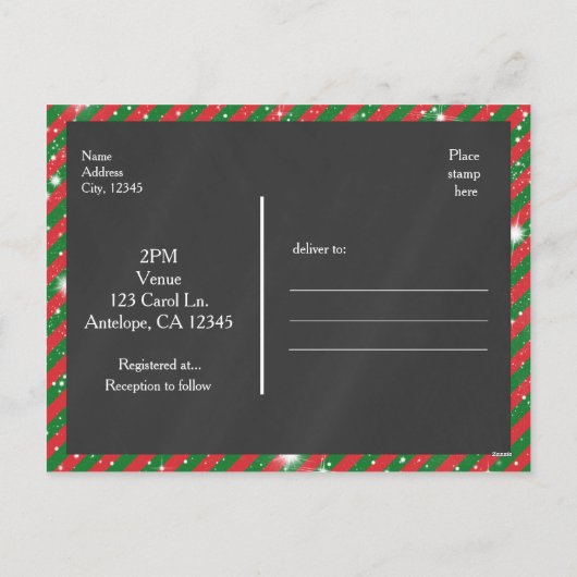 MARIAGE Carte postale Chalk Carte photo (Dos)