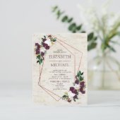 Mariage carte postale géométrique cuivre rustique (Debout devant)