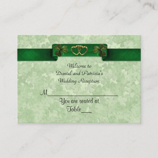 Mariage Cartes Place shamrock irlandais (Devant)