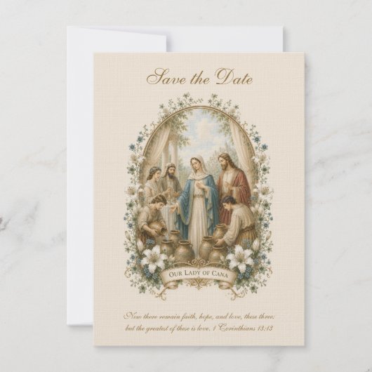 Mariage Catholique Cana Save the Date (Devant)