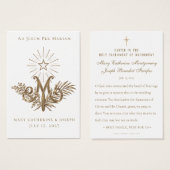 Mariage catholique doré du 19e siècle (Devant & derrière)