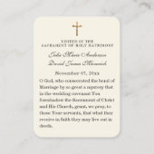 Mariage catholique Elegant Favoriser la Carte Sain (Dos)