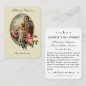 Mariage catholique Favoriser la carte de la Sainte (Devant / Derrière)