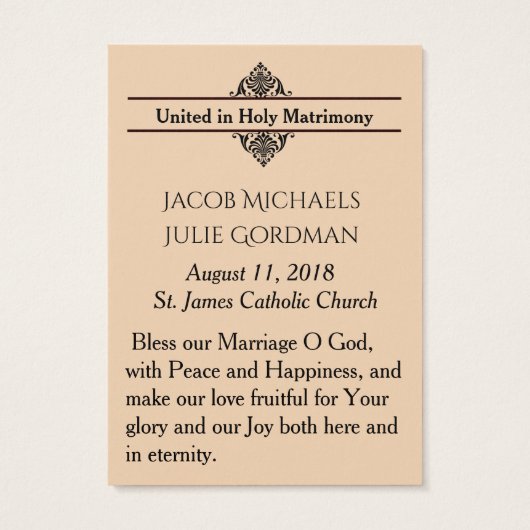 Mariage catholique Favoriser Mariage Mariée Groom  (Dos)