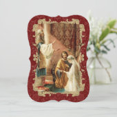 Mariage catholique Gold Maroon Faire-part de maria (Debout devant)