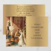 Mariage catholique Mary Joseph Gold Invitation (Devant / Derrière)