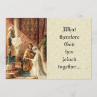Mariage catholique Mary Joseph Lace Invitation