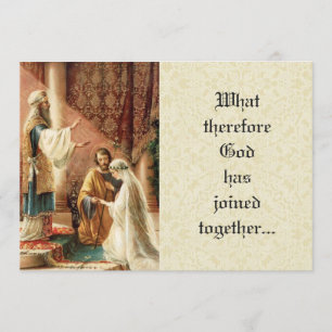 Mariage catholique Mary Joseph Lace Invitation