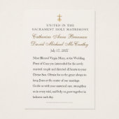 Mariage Catholique Monogramme de Marie Lys Blancs (Dos)