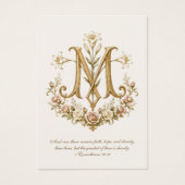 Mariage Catholique Monogramme de Marie Lys Blancs (Devant)