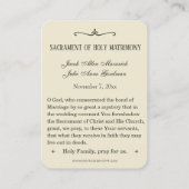 Mariage catholique traditionnel Favoriser la Carte (Dos)