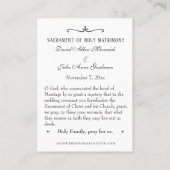 Mariage catholique traditionnel Favoriser la Carte (Dos)