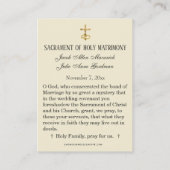 Mariage catholique traditionnel Favoriser la Carte (Dos)