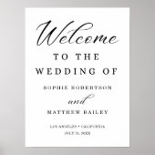 Mariage Celebration Modern Script Welcome Poster (Devant)