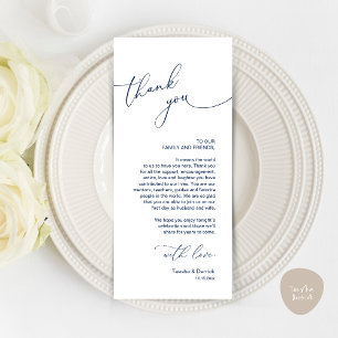 Mariage Celebration Place Setting Carte de remerci
