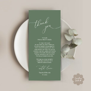 Mariage Celebration Place Setting Carte de remerci