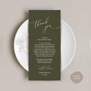Mariage Celebration Place Setting Carte de remerci