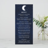 Mariage céleste Aquarelle Moon Stars Menu (Debout devant)