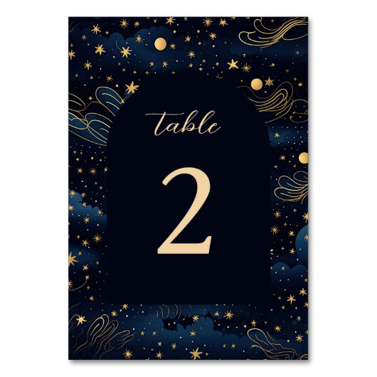 Mariage céleste Boho Numéro de table (Dos)