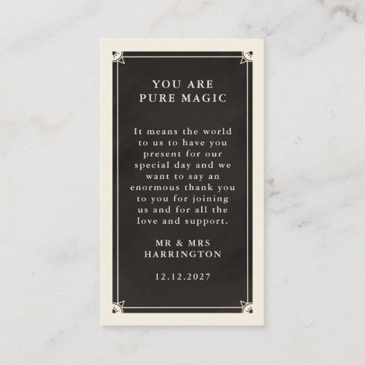 Mariage céleste Boho Tarot Carte de remerciements (Dos)