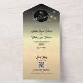 Mariage céleste d'or noir tout en une invitation (À l'intérieur)