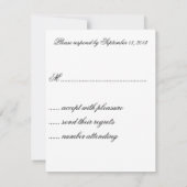Mariage Celtique Monogrammé Argent RSVP (Dos)