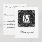 Mariage Celtique Monogrammé Argent RSVP (Devant / Derrière)