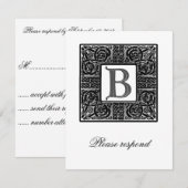 Mariage Celtique Monogrammé Argent RSVP (Devant / Derrière)