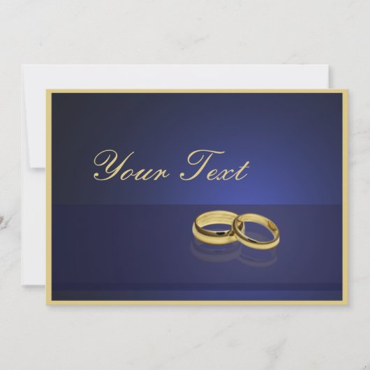 Mariage Cercles Bleu Invitation Modèle (Devant)