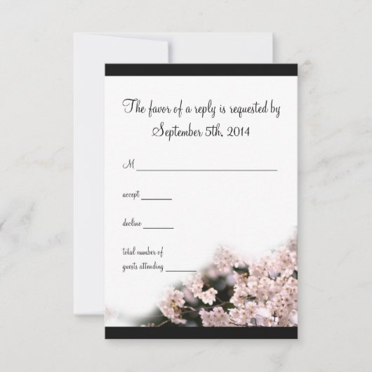 Mariage cerise en fleurs RSVP (Devant)
