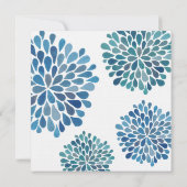 Mariage Cerulean Blue Flower Blooms Invitation (Dos)