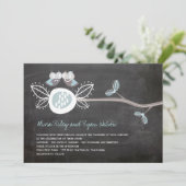 Mariage Chalet Chouettes Invitation rustique Woodl (Debout devant)