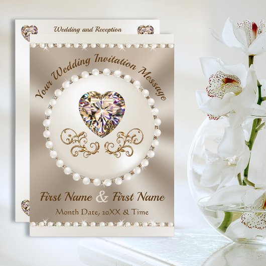 Mariage Champagne et Taupe, invitations de mariage