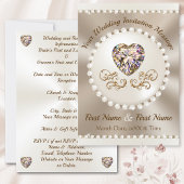 Mariage Champagne et Taupe, invitations de mariage