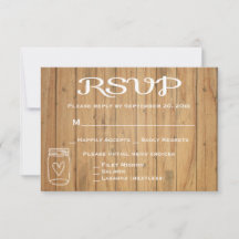 Mariage champêtre en pot Mason en bois marron RSVP