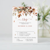 Mariage Champêtre Rustique d'Automne RSVP Carte (Debout devant)