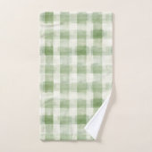 Mariage champêtre vert crème à carreaux (Serviette à main)