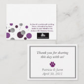 Mariage Charity Favoriser Carte & Lieu (Devant / Derrière)