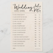 Mariage Chaussure Jeu Questions Papier Rustique (Devant)