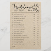 Mariage Chaussure Jeu Questions Papier Rustique (Devant)