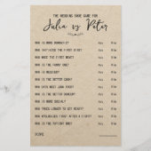 Mariage Chaussure Jeu Questions Papier Rustique (Devant)