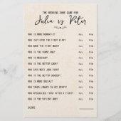 Mariage Chaussure Jeu Questions Papier Rustique (Devant)