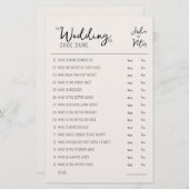 Mariage Chaussure Jeu Questions Papier Rustique (Devant / Derrière)