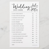 Mariage Chaussure Questions Jeu papier noir et bla (Devant)