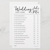Mariage Chaussure Questions Jeu papier noir et bla (Devant / Derrière)