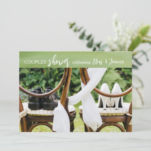 Mariage Chaussures Couples Douche Invitation (Debout devant)
