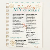 Mariage Checklist Planner Moderne Elegant BEACH (Devant)