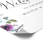 Mariage chic Affiche de bienvenue violet et bleu f (Coin)