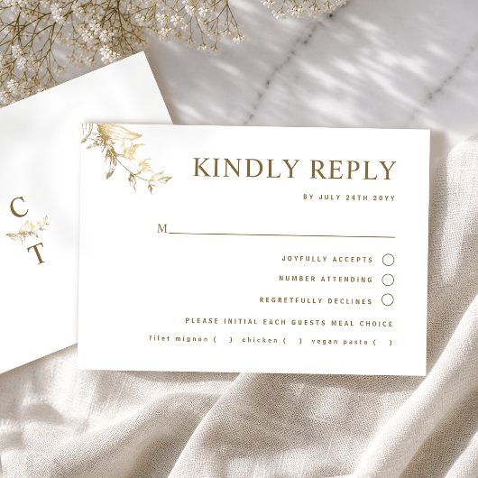 Mariage Chic Blanc et Or avec/sans Repas RSVP