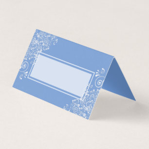 Mariage Chic Bleu avec Flourishes Blancs
